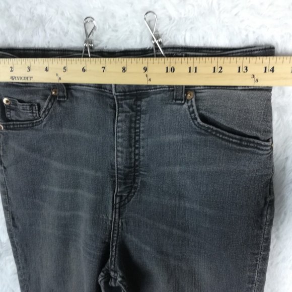 H&M Womens Jeans Skinny‎ Denim Gray Wash High Rise Whiskering Stretch 12 - Picture 7 of 14